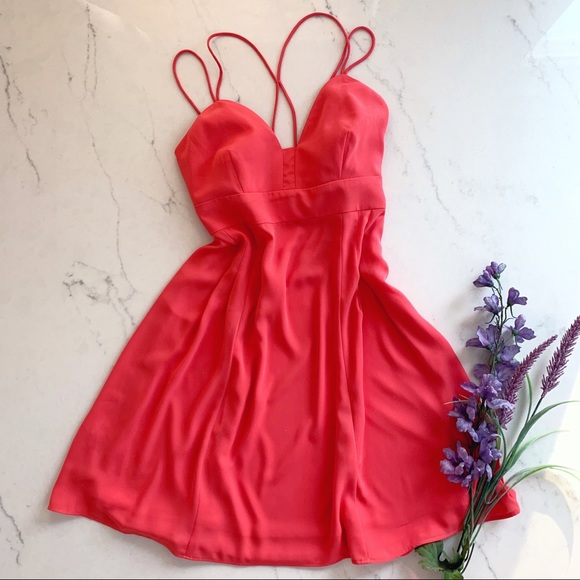 EXPRESS Babydoll Dress in Coral - Picture 2 of 8